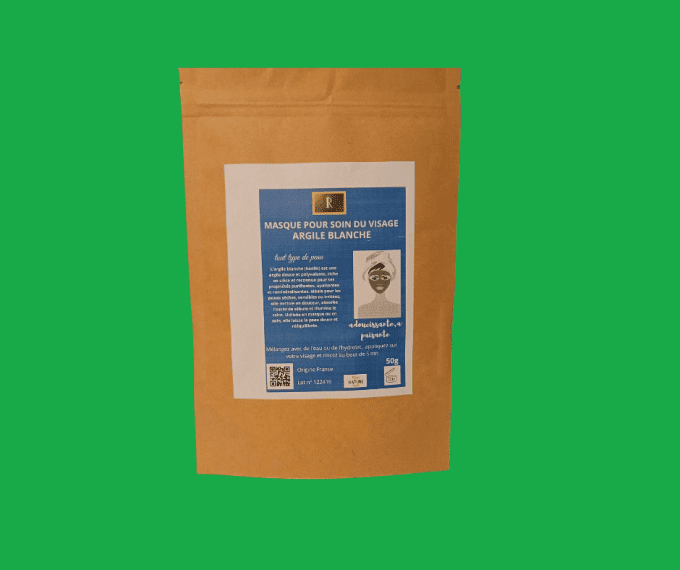 Masque visage argile blanche surfine