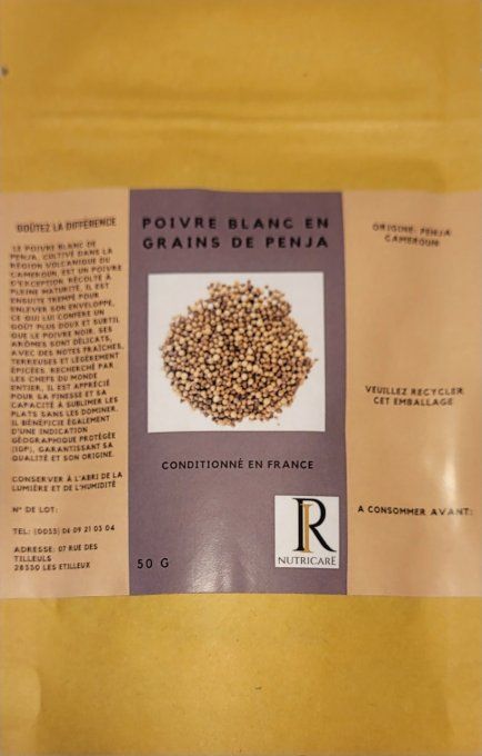 poivre blanc en grains de Penja
